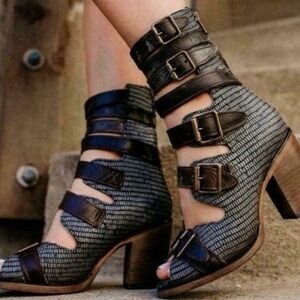 Freebird by Steven Black and Brown Heeled Boots